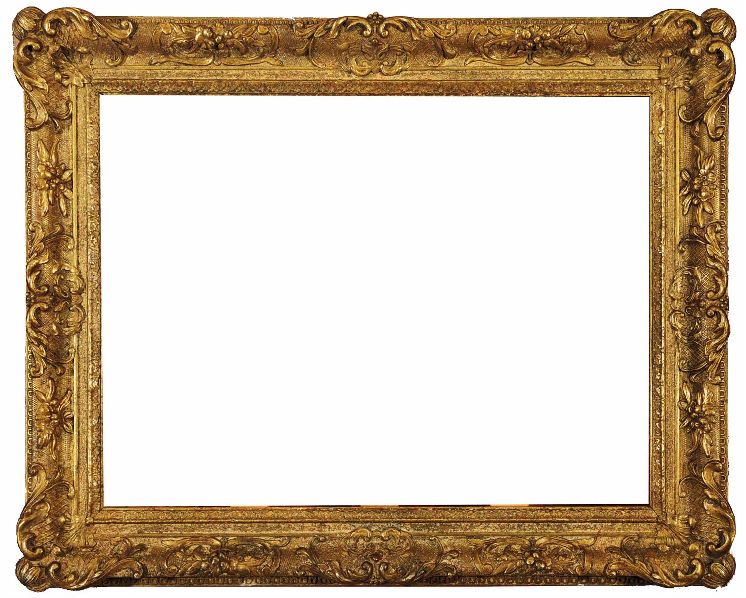 Lot 451 - AN 18TH CENTURY STYLE GILT FRAME of rococo form with foliate moulded decoration