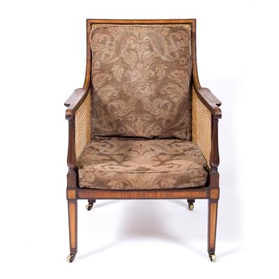 Lot 5 - Mahogany and satinwood library chair