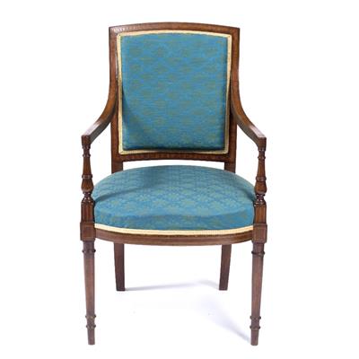 Lot 6 - Mahogany and satinwood armchair