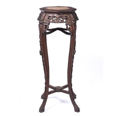 Lot 14 - Hardwood and marble urn stand