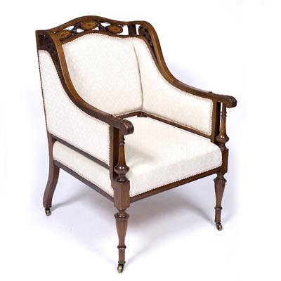 Lot 33 - Mahogany and satinwood armchair