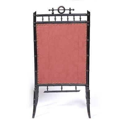 Lot 39 - French ebonised fire screen