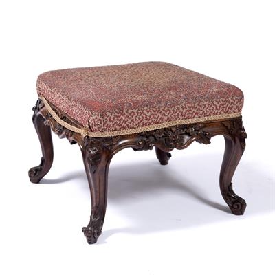 Lot 42 - Large rosewood square footstool
