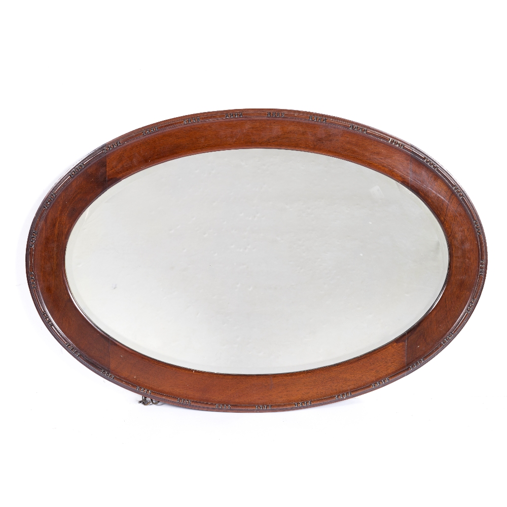 Lot 50 - Mahogany framed oval wall mirror