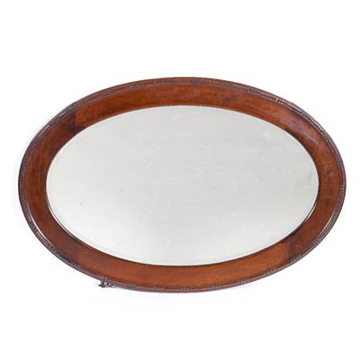 Lot 50 - Mahogany framed oval wall mirror