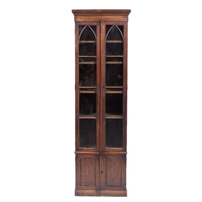 Lot 57 - Mahogany glass front narrow bookcase