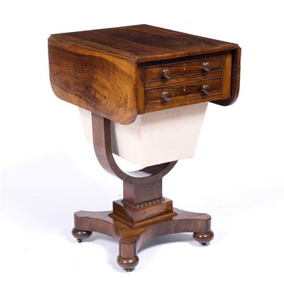 Lot 64 - Rosewood drop leaf sewing table