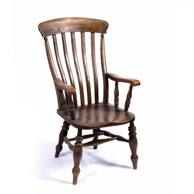 Lot 67 - Elm and beechwood elbow chair