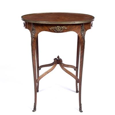 Lot 69 - French style inlaid oval occasional table