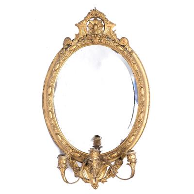 Lot 74 - Oval gilt plaster mirror