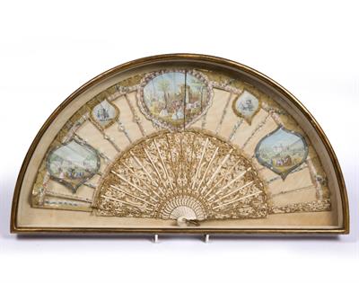 Lot 92 - Italian silk and ivory fan