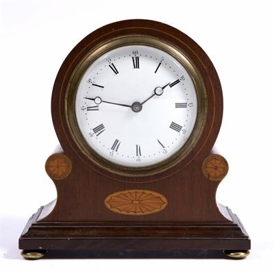 Lot 105 - Mahogany inlaid mantel clock