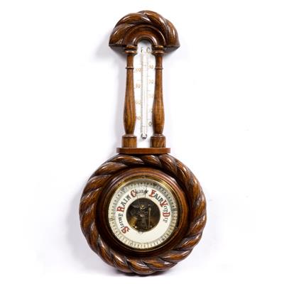 Lot 106 - Oak framed barometer
