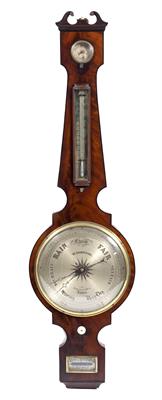 Lot 107 - Mahogany wheel barometer