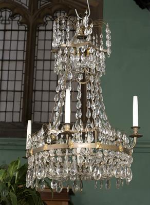 Lot 108 - Gustavian glass and gilt metal chandelier