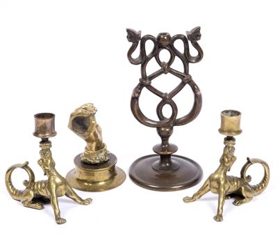 Lot 131 - Pair of gothic style bronzes