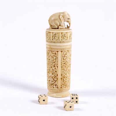 Lot 148 - Indian ivory needle case
