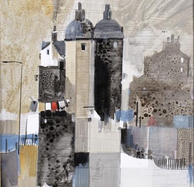 Lot 156 - Abstract coastal street scene