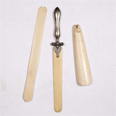 Lot 254 - Two ivory letter openers