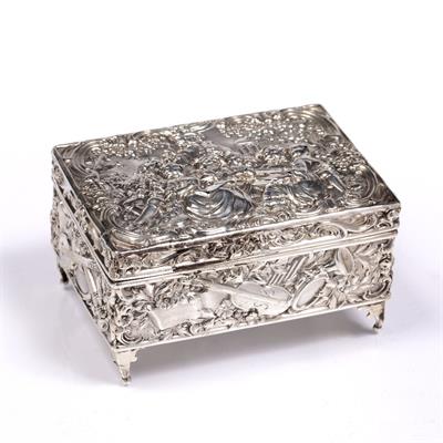 Lot 268 - Continental silver trinket box