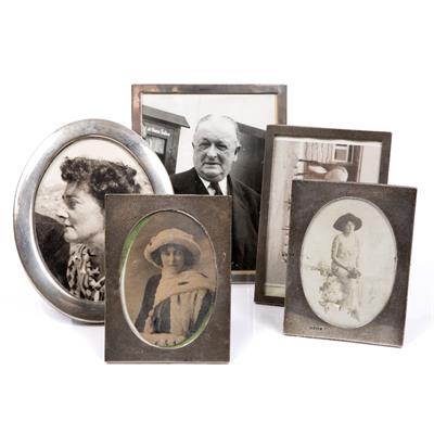 Lot 300 - Collection of five various silver photo frames
