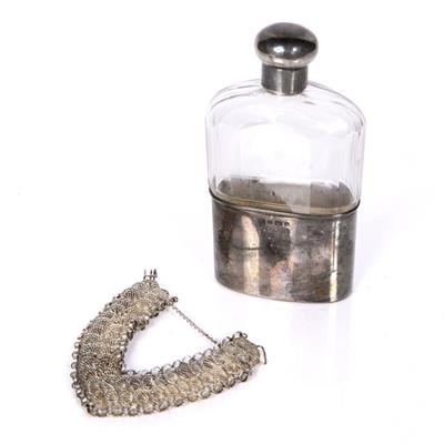 Lot 323 - Silver mounted hip flask