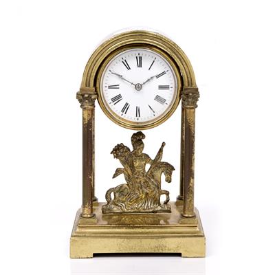 Lot 342 - Brass portico clock