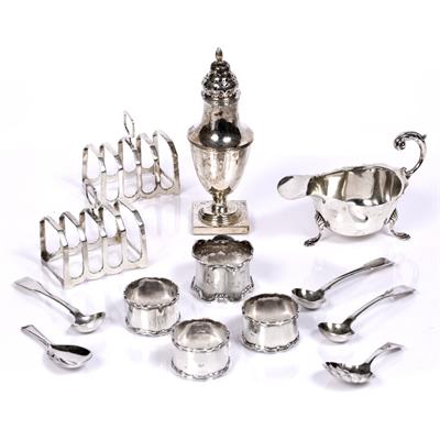 Lot 349 - Two silver toast racks