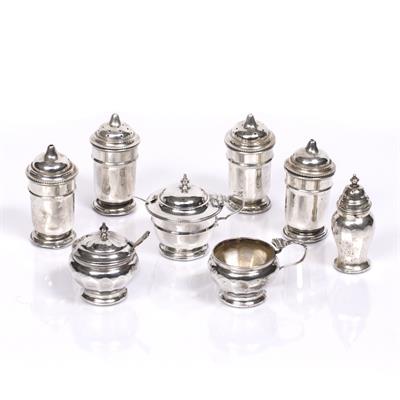 Lot 350 - Group of silver condiments (7)