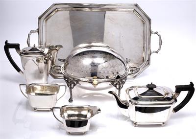 Lot 353 - Silver plated tea set