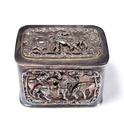 Lot 356 - Silver plated tea caddy
