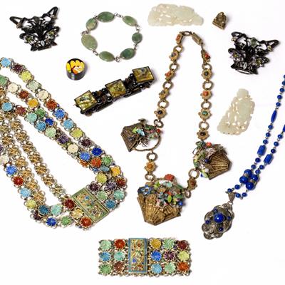 Lot 357 - Collection of Chinese polychrome enamel jewellery