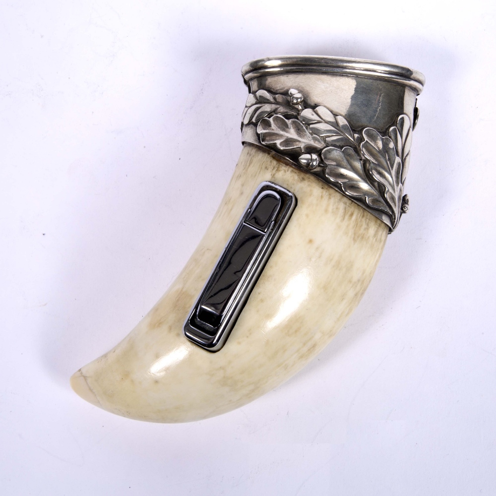 Lot 383 - Whale's tooth now formed as a cigarette lighter