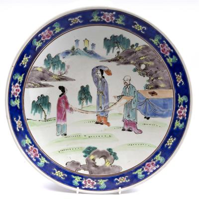 Lot 411 - Large polychrome charger