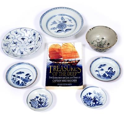 Lot 417 - Seven blue and white dishes