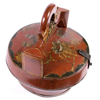 Lot 437 - Chinese lacquered picnic basket