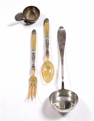 Lot 449 - Continental white metal ladle