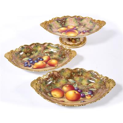 Lot 461 - Pair of Royal Worcester oval dishes