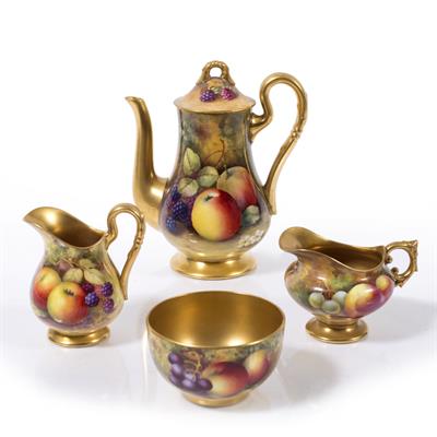 Lot 466 - Royal Worcester four piece coffee set