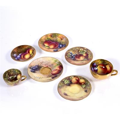 Lot 467 - Two miniature Royal Worcester cups and saucers
