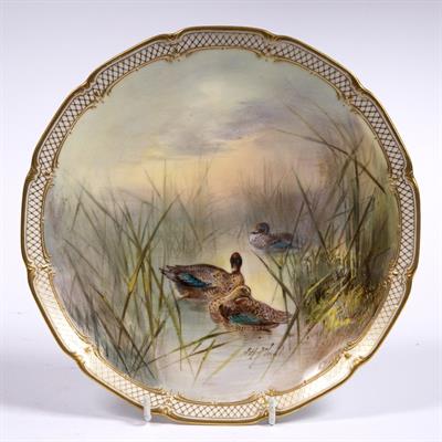 Lot 485 - Royal Doulton cabinet plate painted by James Plant