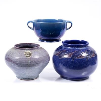 Lot 501 - Art pottery blue bowl