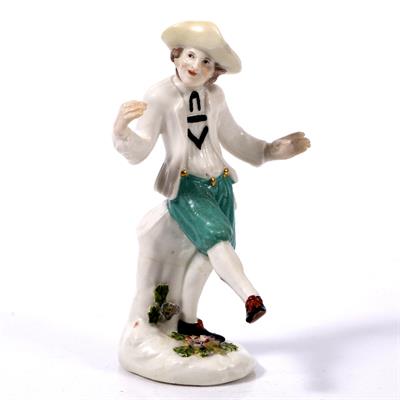 Lot 507 - Chelsea porcelain figure of a dancing peasant