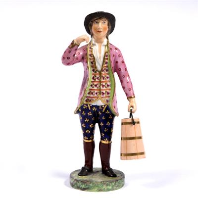 Lot 524 - Derby porcelain figure of a milkman