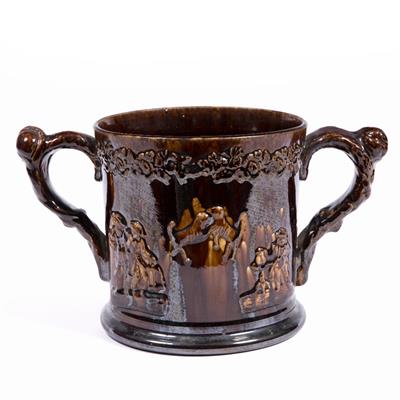 Lot 526 - Large double handled frog mug