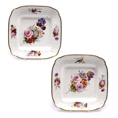 Lot 544 - Pair of Nantgarw porcelain square shaped dishes