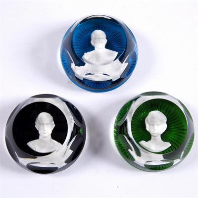 Lot 565 - Three Baccarat Royalty paperweights