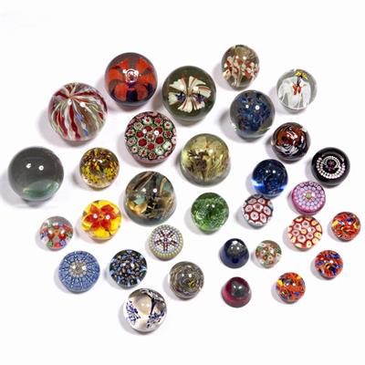 Lot 566 - Collection of thirty six glass paperweights