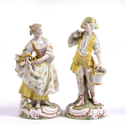 Lot 580 - Pair of continental porcelain figures
