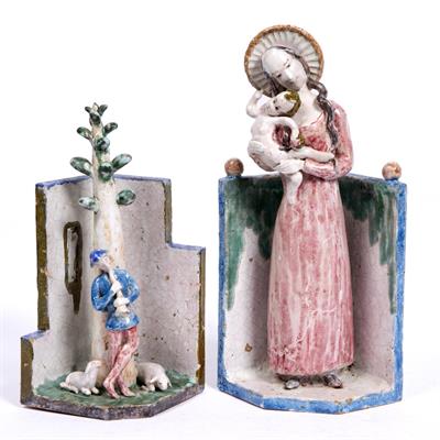 Lot 583 - Two Italian pottery figures